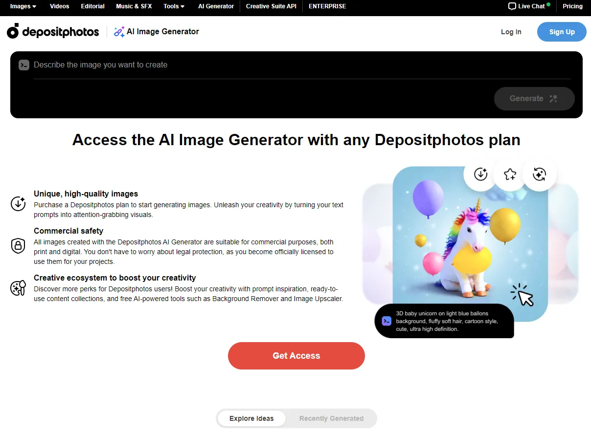 Depositphotos AI Image Generator