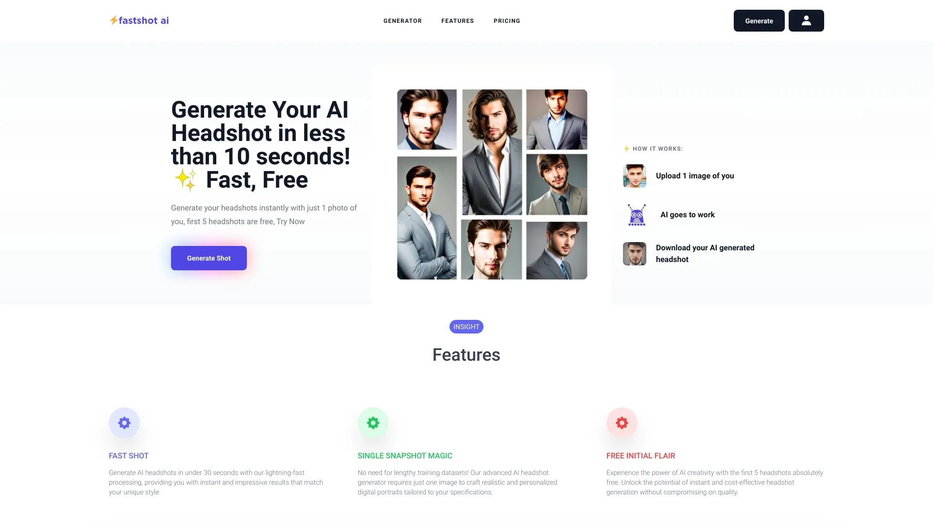 FastShotAI - Free AI Headshot Generator