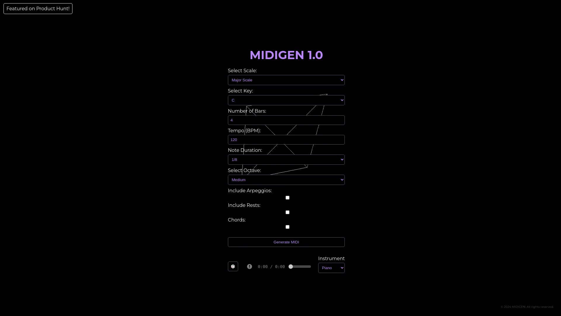 MIDIGEN: Melody Generator