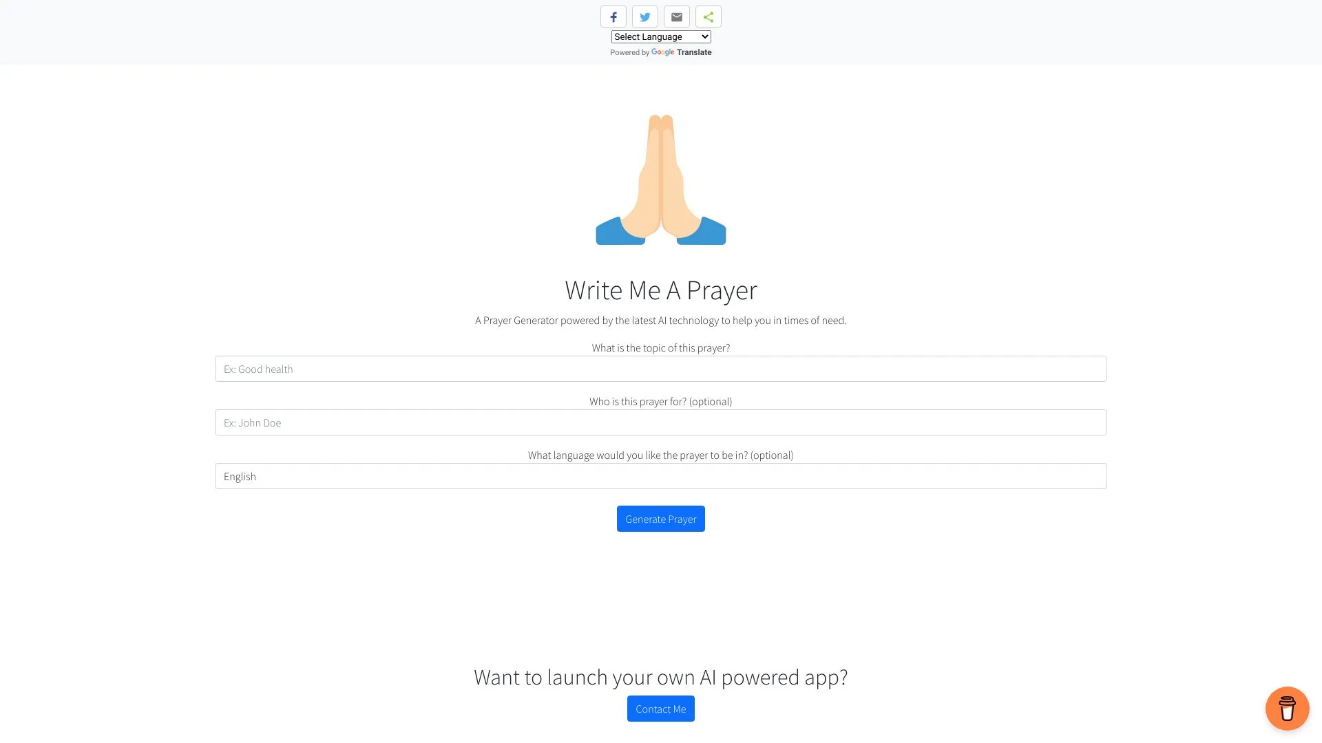 Write Me A Prayer - AI Prayer Generator